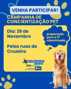 Campanha visa à conscientização de tutores de animais por ruas mais limpas no Cruzeiro
