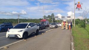Engavetamento na EPTG Interrompe Trânsito e Deixa Feridos