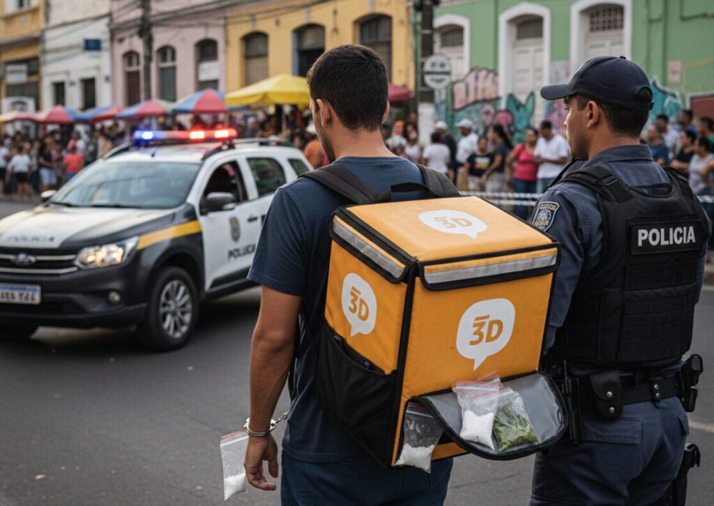 Preso jovem que entregava drogas com mochila de app