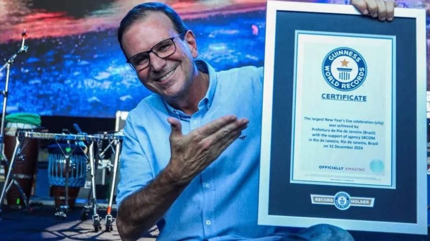Rio de Janeiro tem maior festa de Ano Novo do mundo, reconhece Guinness