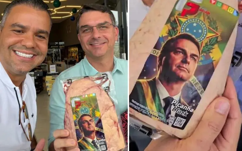 Flávio Bolsonaro visita frigorífico em Goiânia