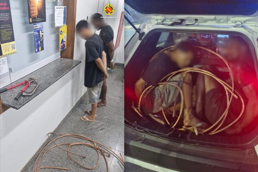 Policial de folga flagra furto de cabos e prende dupla em Águas Claras