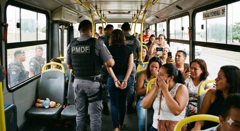 Mulher é presa após agredir filho de 3 anos em ônibus no DF