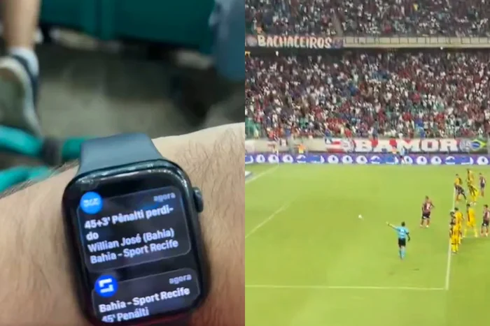 Relógio notifica pênalti perdido do Bahia antes de cobrança