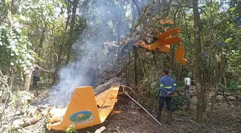 Avião monomotor cai no interior de SP e piloto sobrevive