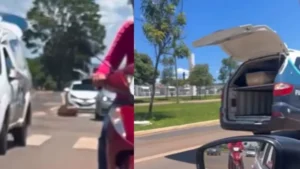 Caixão cai de carro funerário em avenida de Anápolis