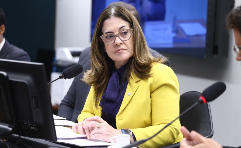 Deputada Rogéria Santos fala ao microfone