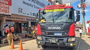 Clínica veterinária pega fogo em Ceilândia