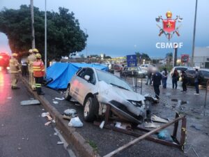 Atropelamento na EPIA Sul deixa três feridos e mobiliza quatro viaturas dos bombeiros