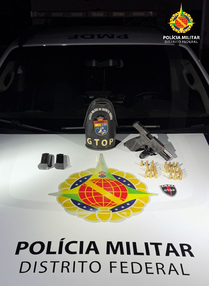 Perseguição policial termina com prisão de dois suspeitos armados na Estrutural