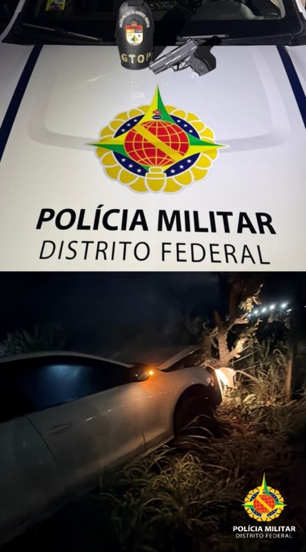 PMDF recupera carro roubado após perseguição na DF-345, em Planaltina