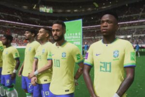 Foto colorida de Seleção Brasileira no Fifa 22 - Metrópoles