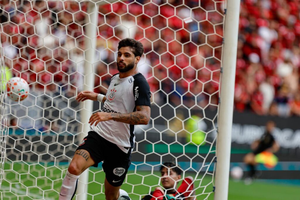 Yuri Alberto comemorando gol do Corinthians na Supercopa Rei
