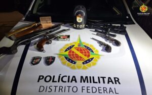PM apreende quatro armas de fogo durante operação em Santo Antônio do Descoberto