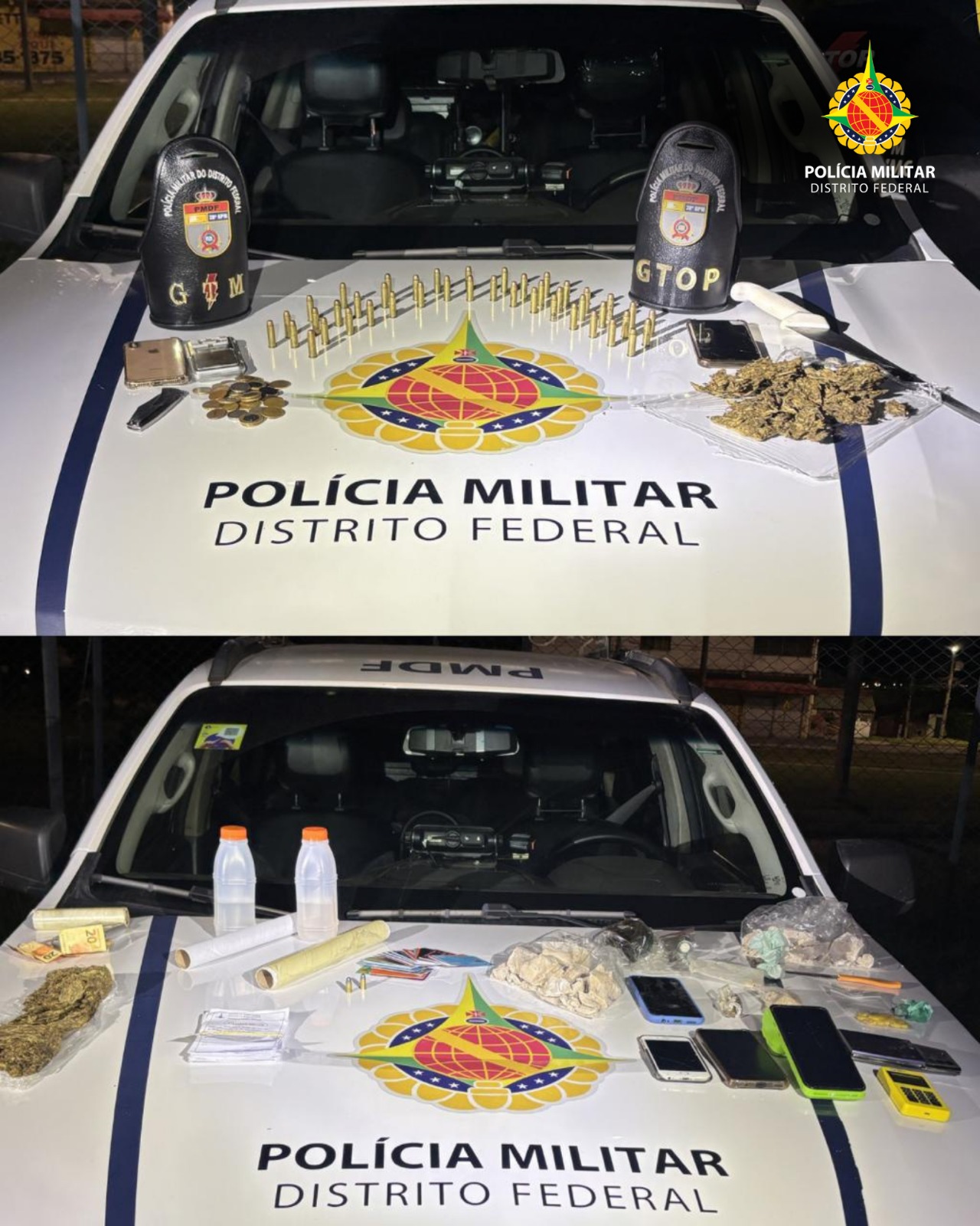 Grupo é detido com drogas e munições no Riacho Fundo