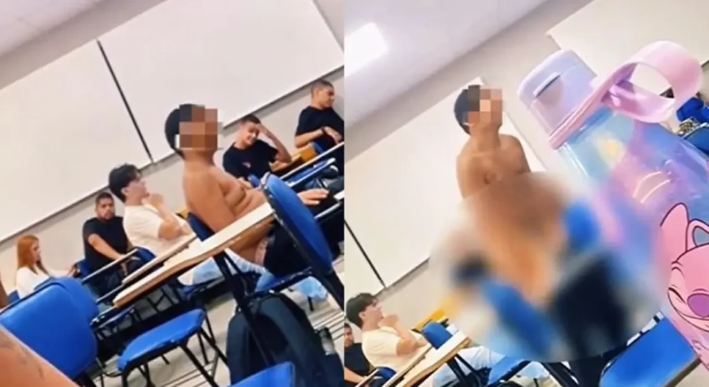 Aluno tira a roupa em aula na universidade Rio de Janeiro; vídeo