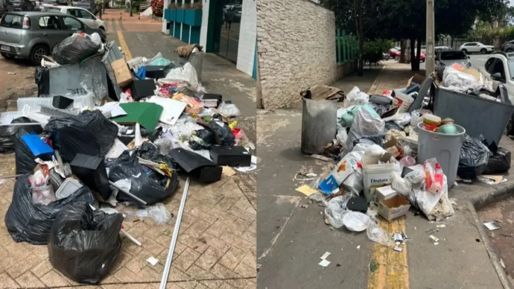 Lixo caído na calçada - (Foto: material cedido ao Mais Goiás)