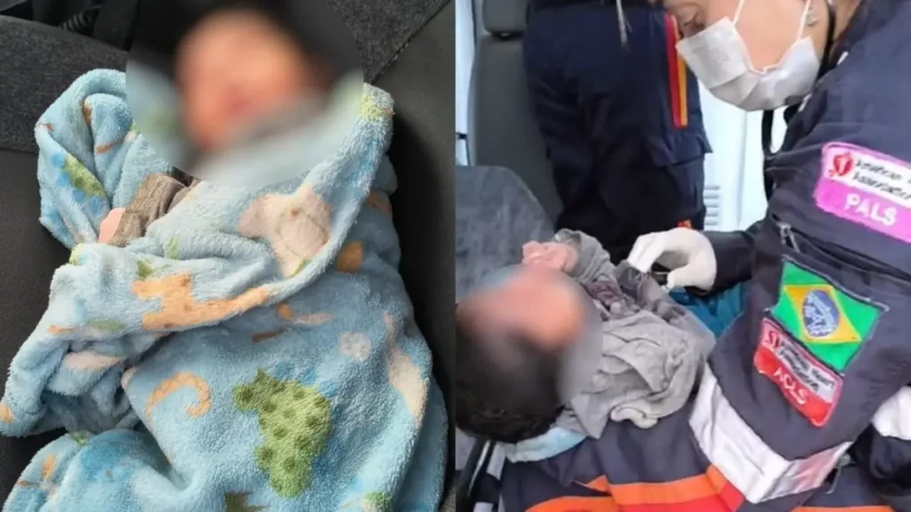 Recém-nascido recebeu o nome de João Gabriel - (Foto: reprodução/PM)