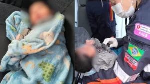 Recém-nascido recebeu o nome de João Gabriel - (Foto: reprodução/PM)