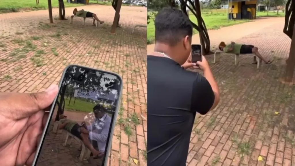 Influencer tirando foto da