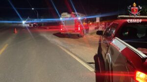 Colisão entre carro e moto mobiliza bombeiros em Sobradinho