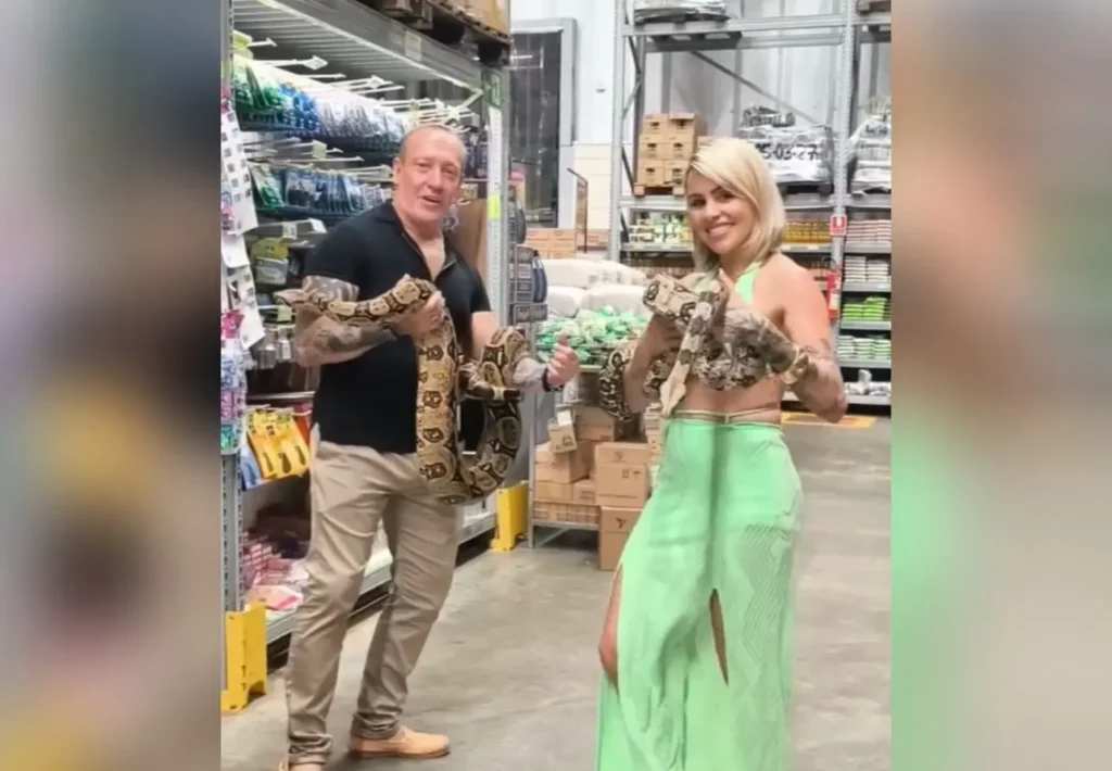 Casal é flagrado passeando com animal inusitado em Caldas Novas; vídeo