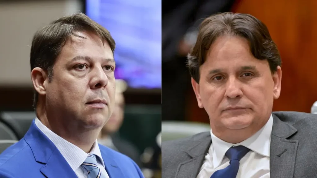 Imagem mostra deputados estaduais Karlos Cabral (à esq) e Rubens Marques