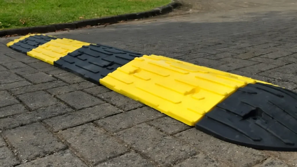 Quebra-molas de borracha são instalados em três pontos de Goiânia