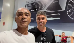Romário e Alex Dias aeroporto