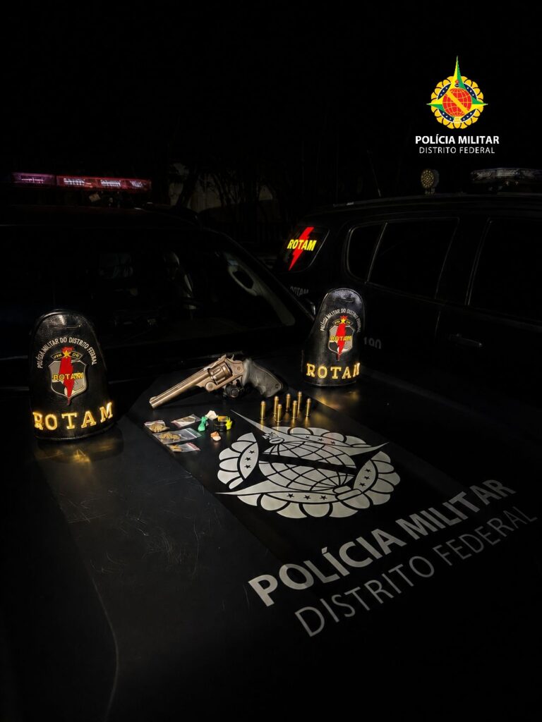 ROTAM prende três pessoas e apreende arma de uso restrito em distribuidora de Ceilândia
