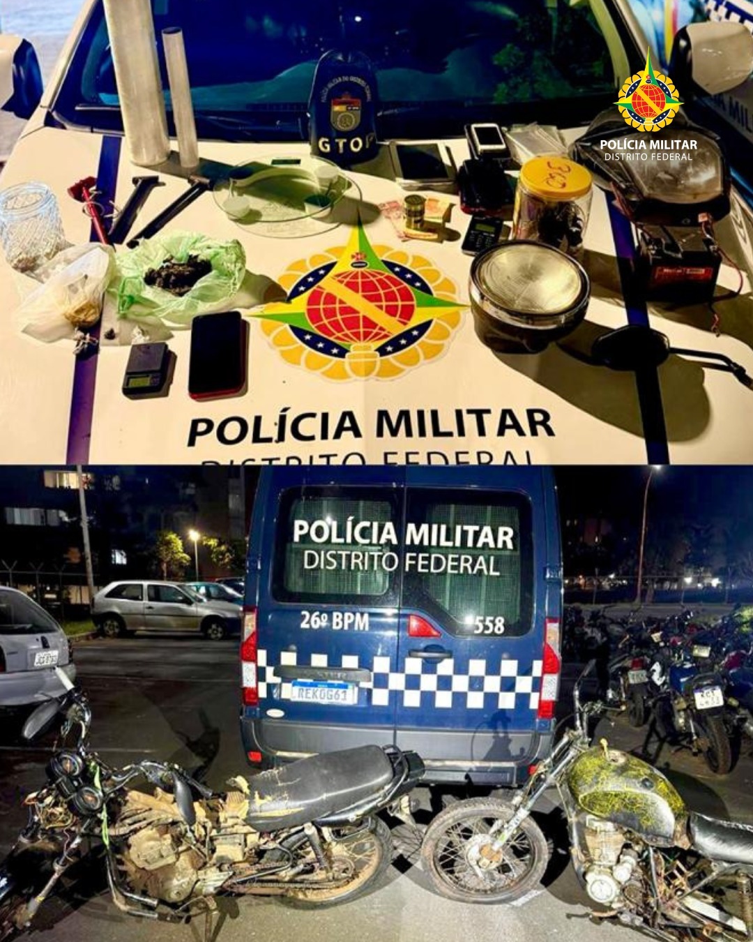 PM desarticula ponto de tráfico e apreende motos desmontadas em Santa Maria