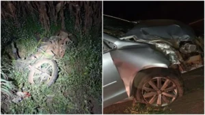 Jovem de 20 anos morre em acidente na GO-330; suspeito fugiu e deixou latas de cerveja no carro