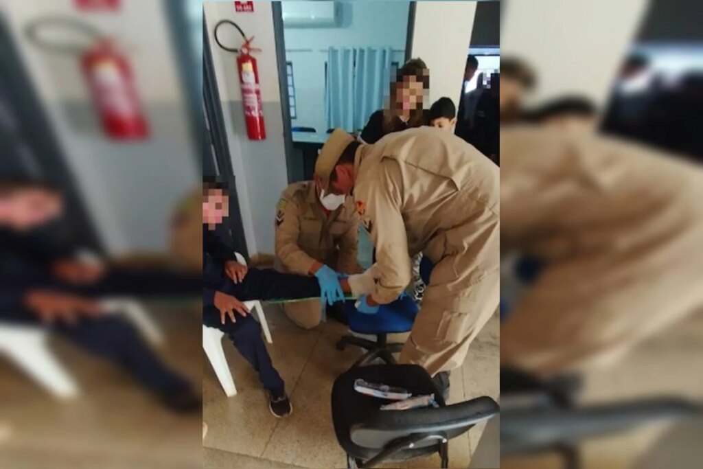 Menino de 12 anos se machuca em escola e é socorrido pelo CBMGO