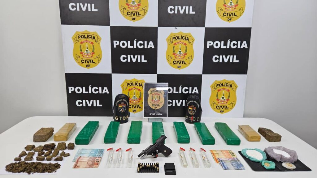 Casal é preso com drogas, arma e munições durante operação da PCDF em Samambaia
