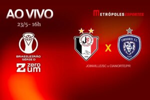 Série D ZeroUm: Metrópoles transmite Joinville-SC x Cianorte-PR. Siga no YouTube