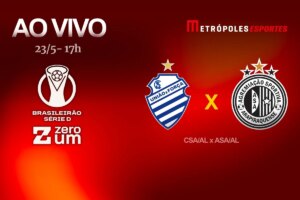 Série D ZeroUm: Metrópoles transmite CSA-AL x ASA-AL ao vivo. Siga no YouTube