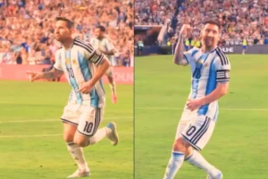 Messi volta à Argentina e marca gol no 2º toque na bola