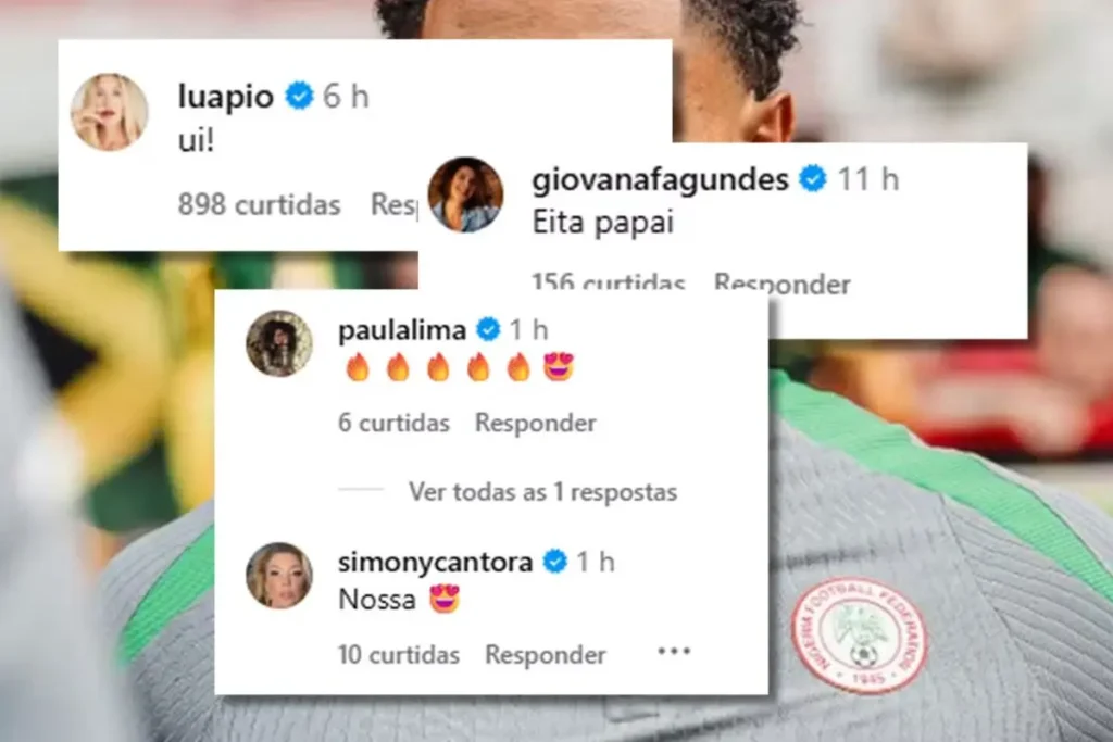 Brasileiras famosas 'babam' com beleza de goleiro da Nigéria
