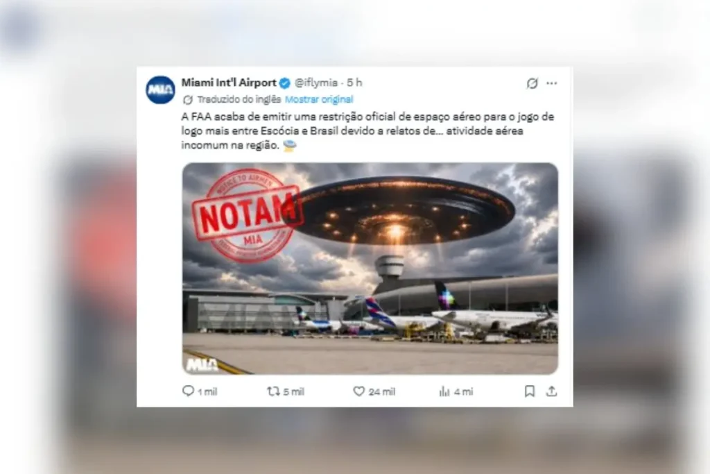 EUA emite alerta para ETs durante Brasil x Escócia