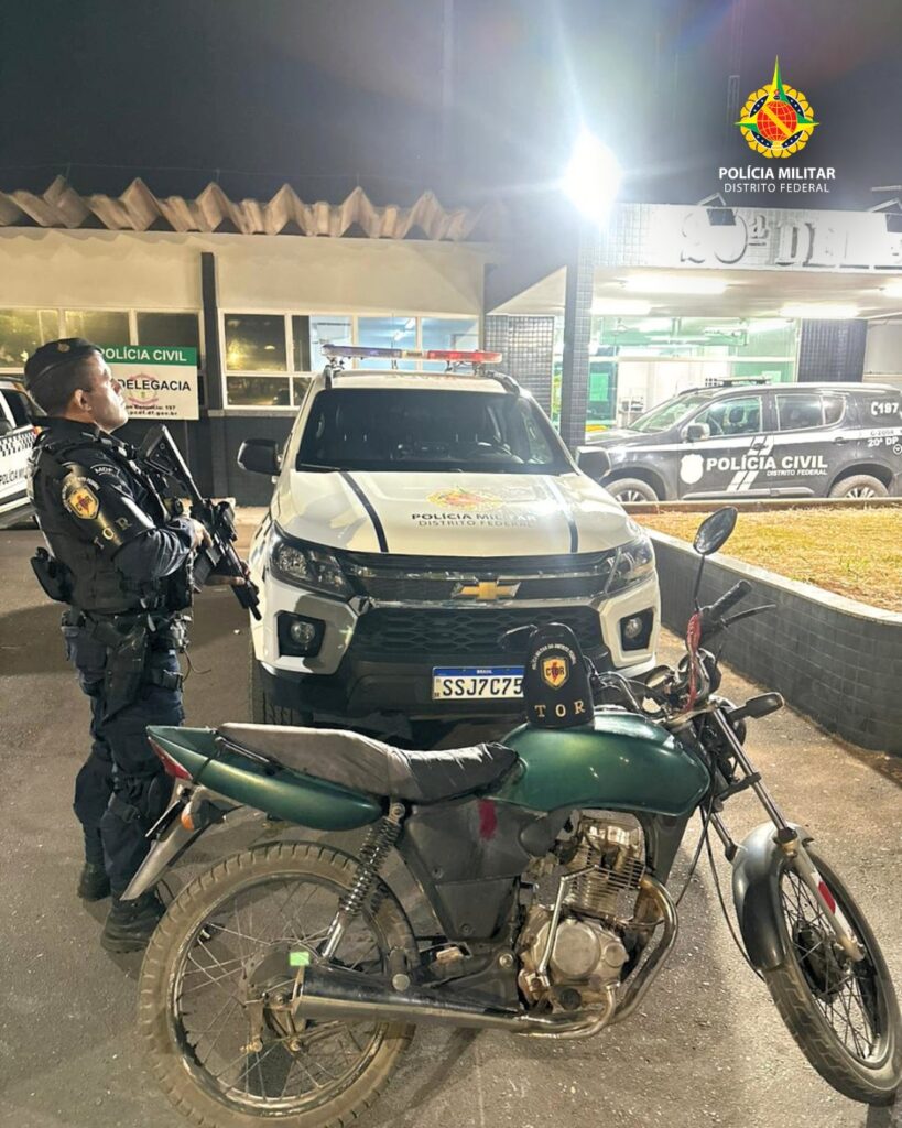 Homem é preso com motocicleta adulterada durante fiscalização da PMDF no Gama