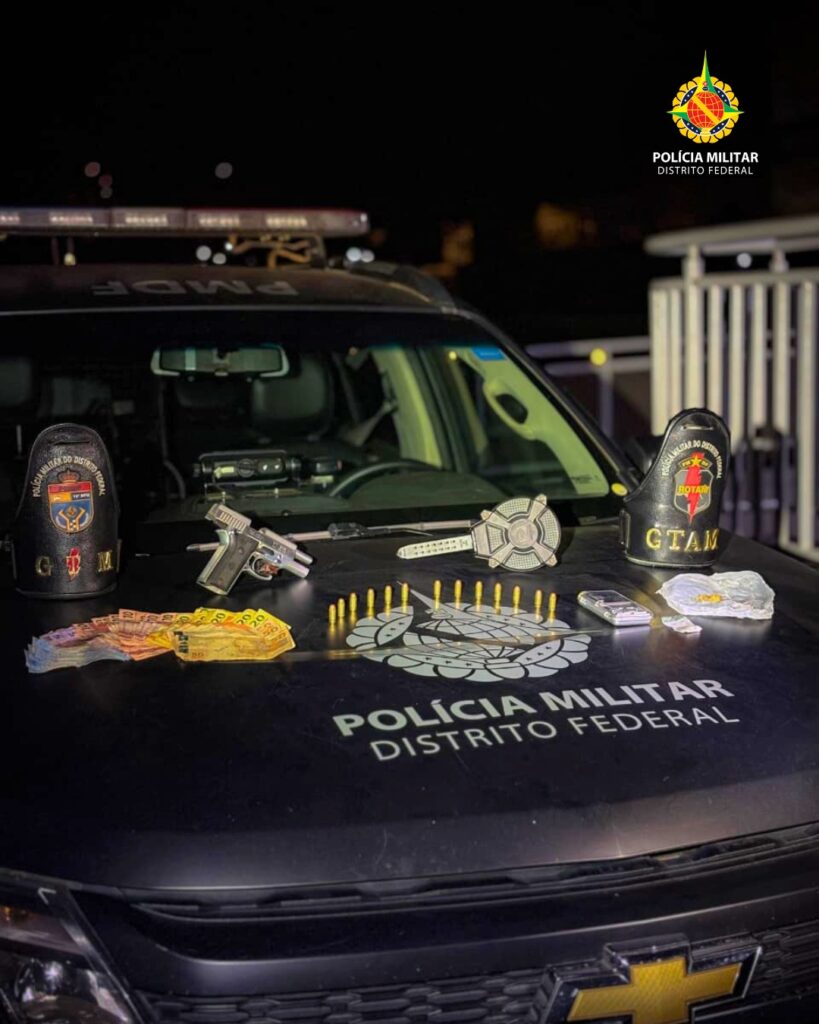 Adolescente é apreendido com arma, drogas e dinheiro durante operação da ROTAM em Ceilândia