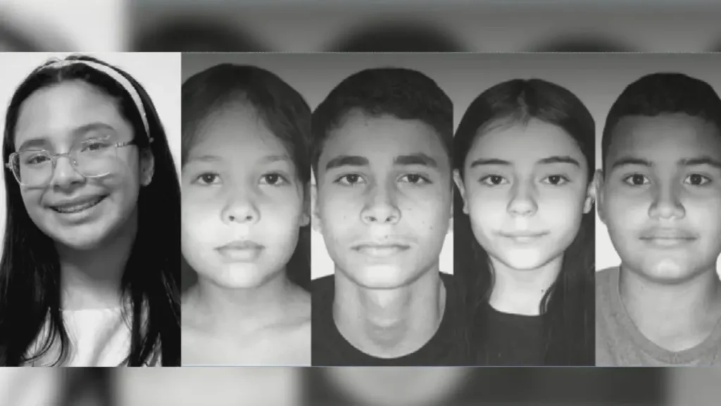 Da esquerda para a direita: Izadora Monteiro, Maria Carolina , Lucas Antônio, Isadora Castro e Ezequiel Souza -(Reprodução)