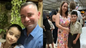 Rogério ao lado da filha, Isdora; Leila ao lado da filha, Mari - (Foto: arquivo pessoal)