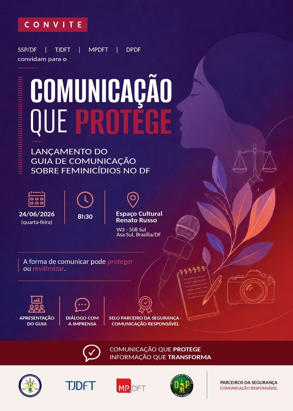 SSP-DF lança guia sobre comunicação de feminicídios