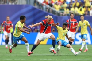 Noruega teve o dobro de posse de bola do Brasil no 1º tempo