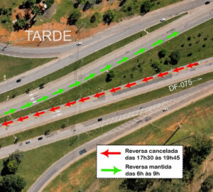 Faixa reversa vespertina da DF-001 será encerrada