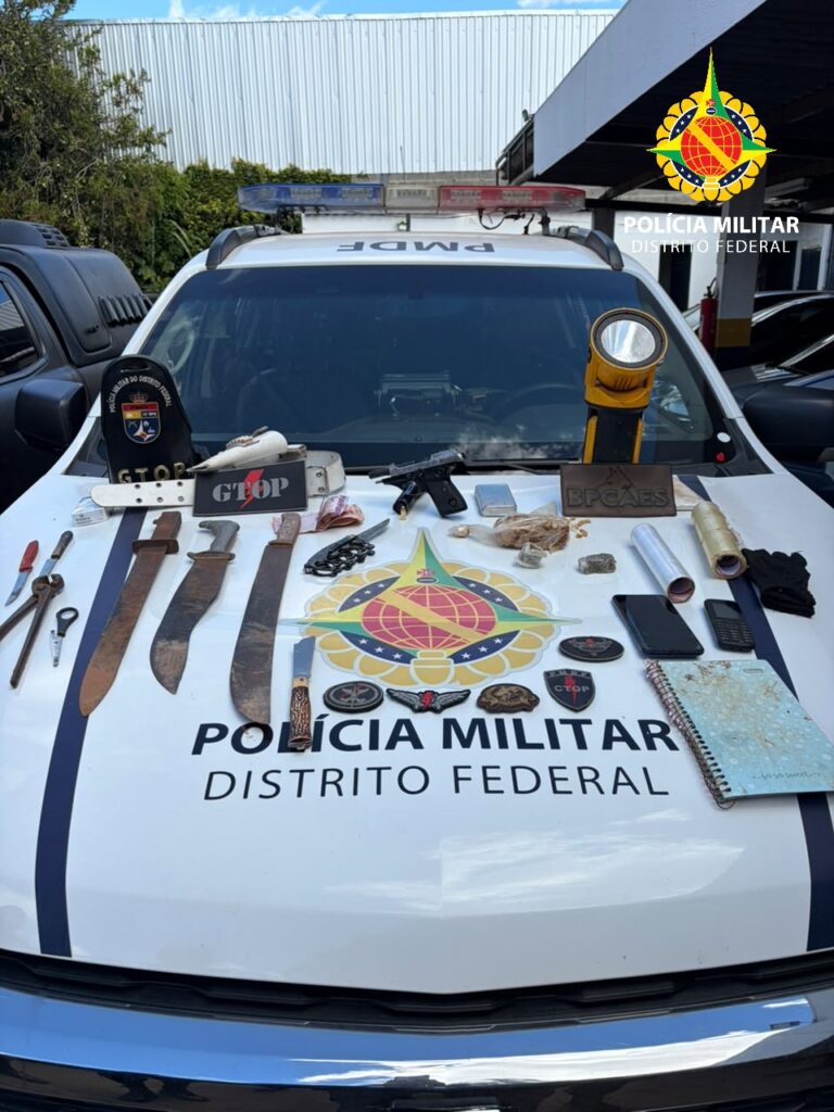 Operação da PMDF prende três suspeitos e apreende adolescente por tráfico na Estrutural