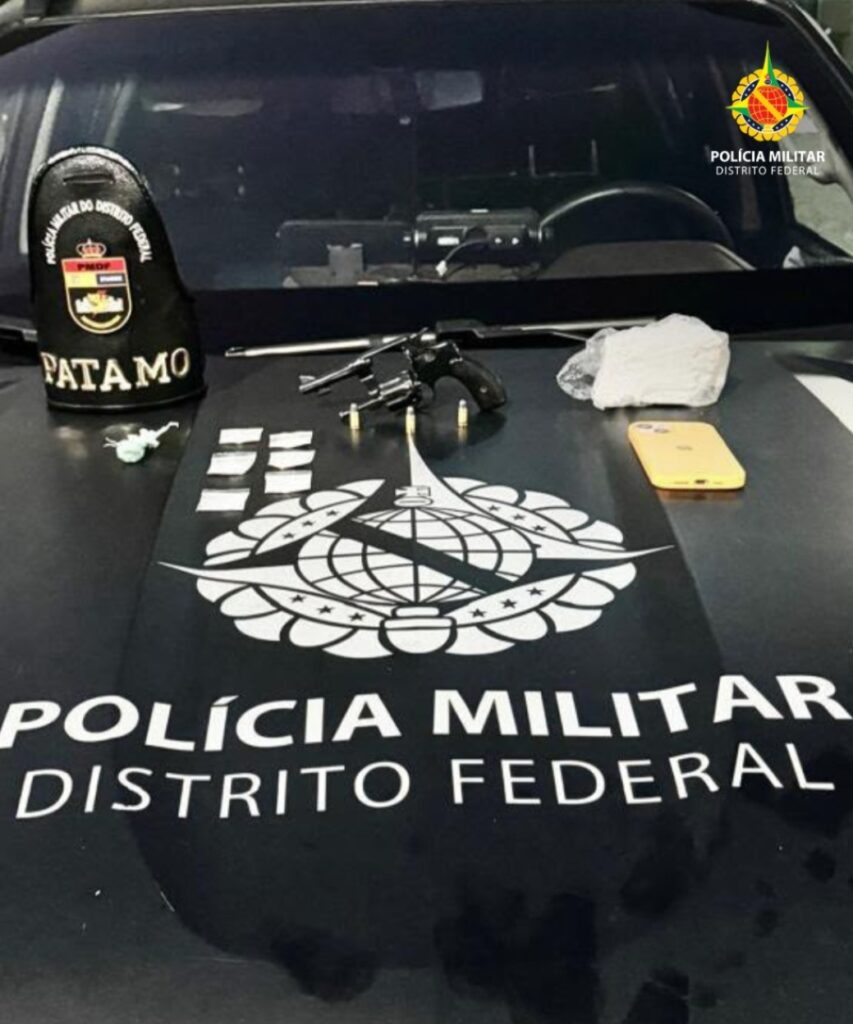 PM prende suspeito de tráfico e apreende arma de fogo em operação na Ceilândia