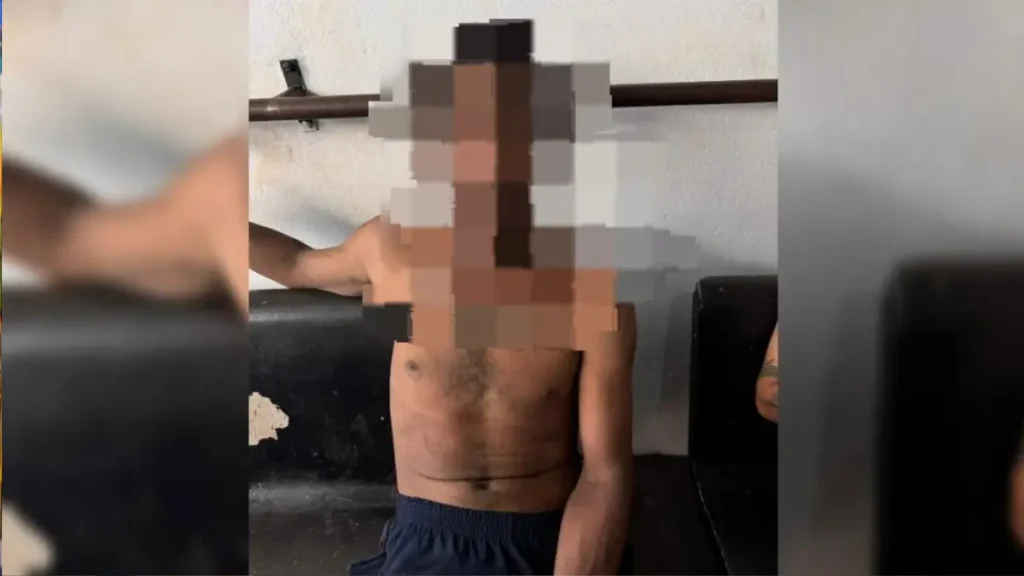 Suspeito sofreu escoriações por todo o corpo - (Foto: reprodução/PM)