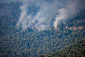 Helicópteros de combate a incêndios florestais colidem no ar na Grécia
